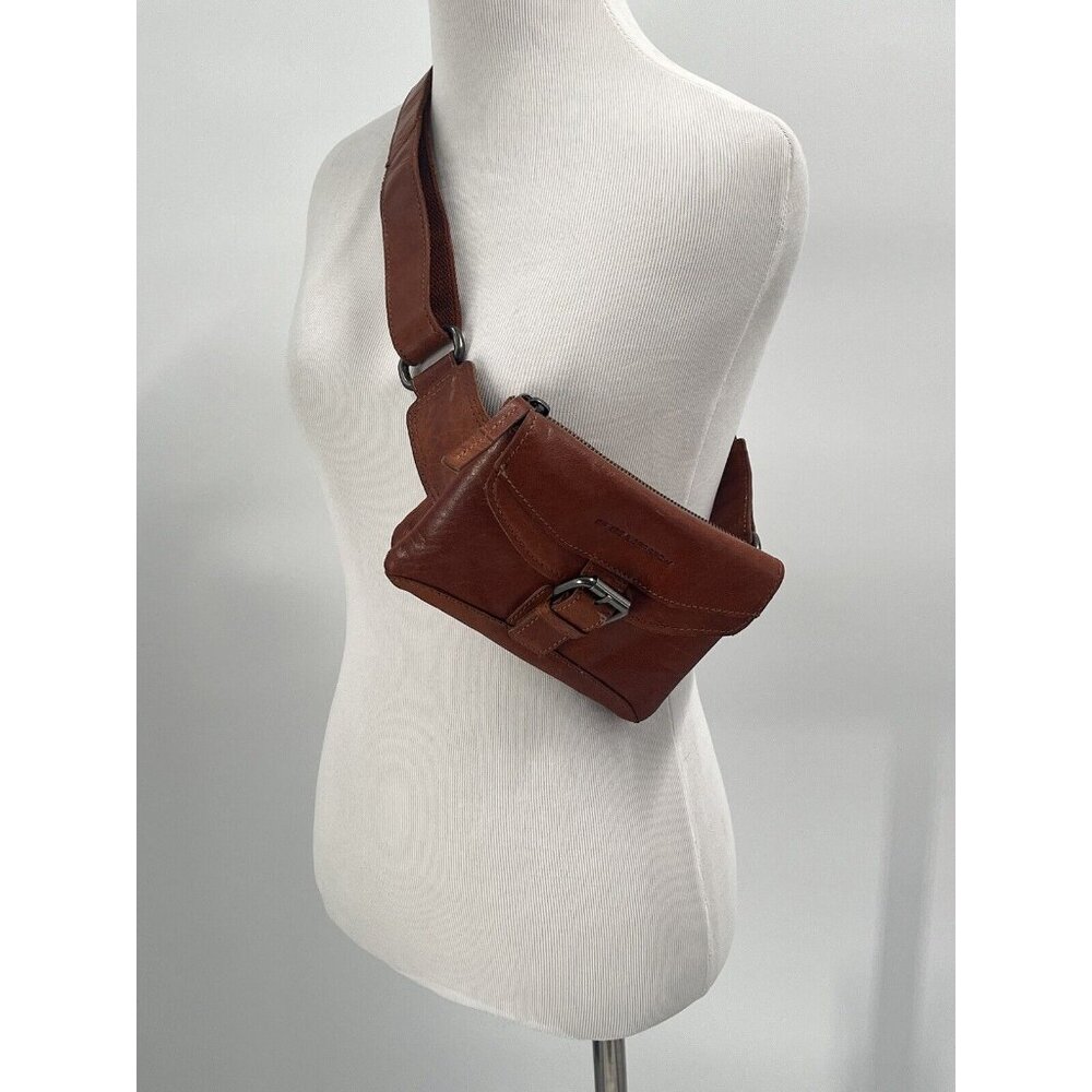 Spikes & Sparrow Brown Leather Belt Bag | Genuine Leather | Adjustable Waist Bag - Picture 2 of 16